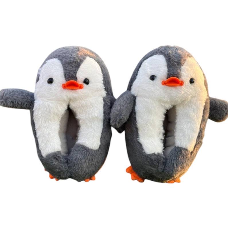 Plush Winter Slippers - Penguin - 23 Cm