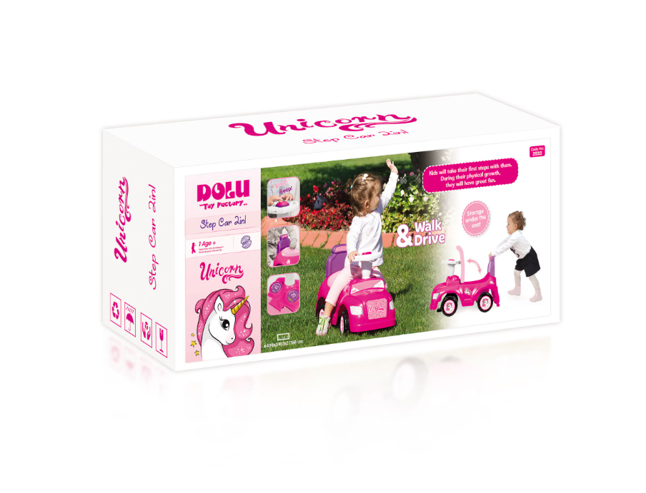 2In1 Ride On Step Car - Pink
