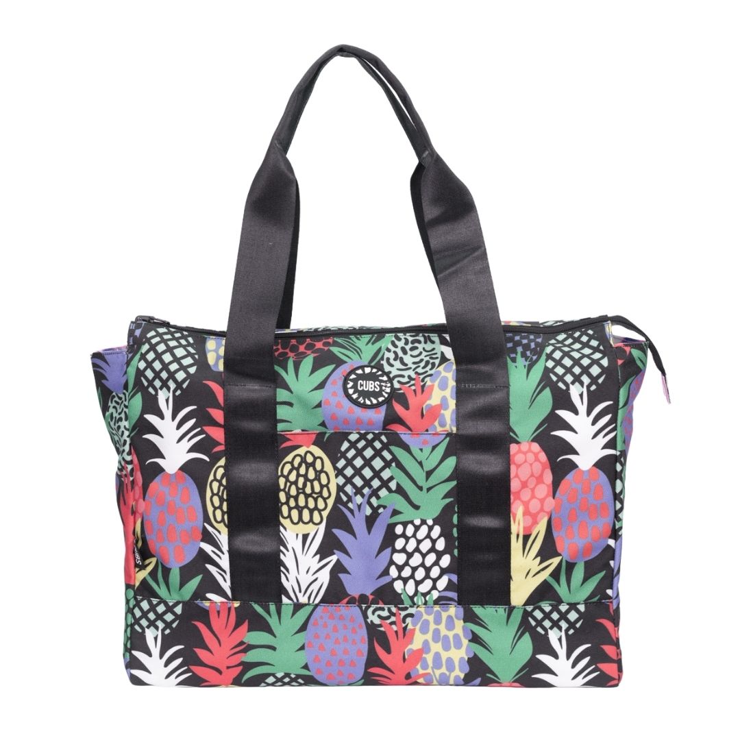 Black Pineapples & Tie dye Double Face Tote Bag