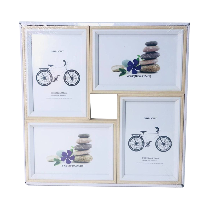 Wooden Multi Photo Frame - 4 Photos - White
