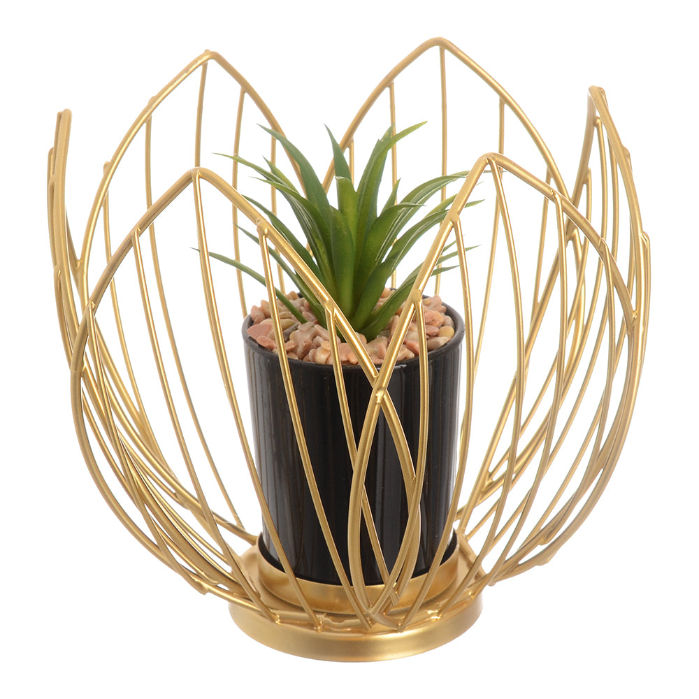 Decorative Metal Planter - Gold -16CM