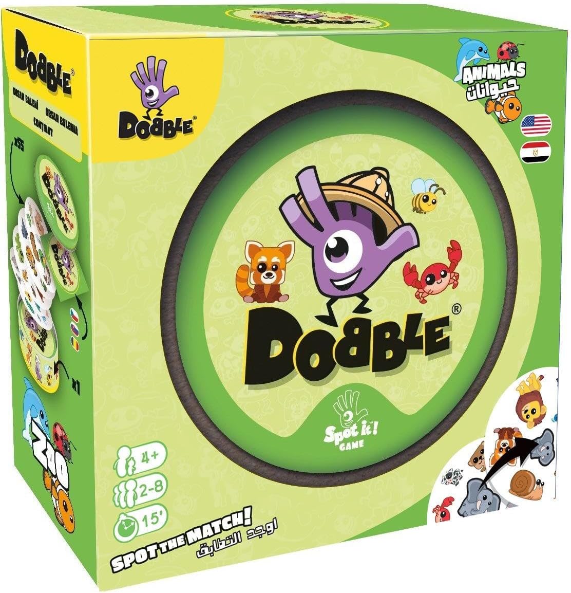 Green Dobble Animals Card Game