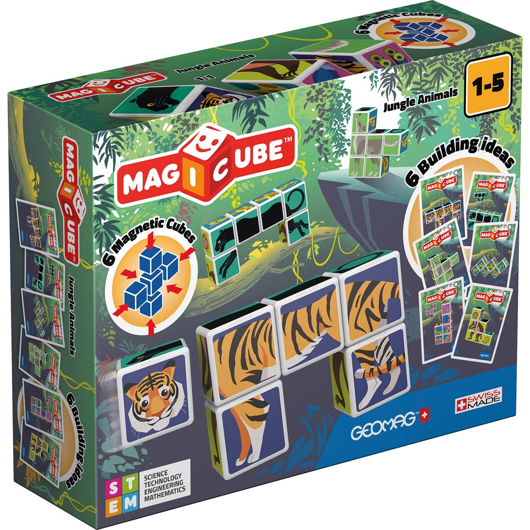Magicube Printed Jungle Animals Magnetic Building Block - 9 Pcs