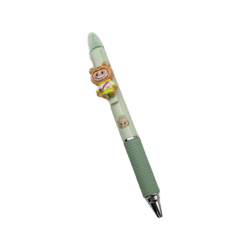 Gel Pen With Highlighter Labubu Doll Green