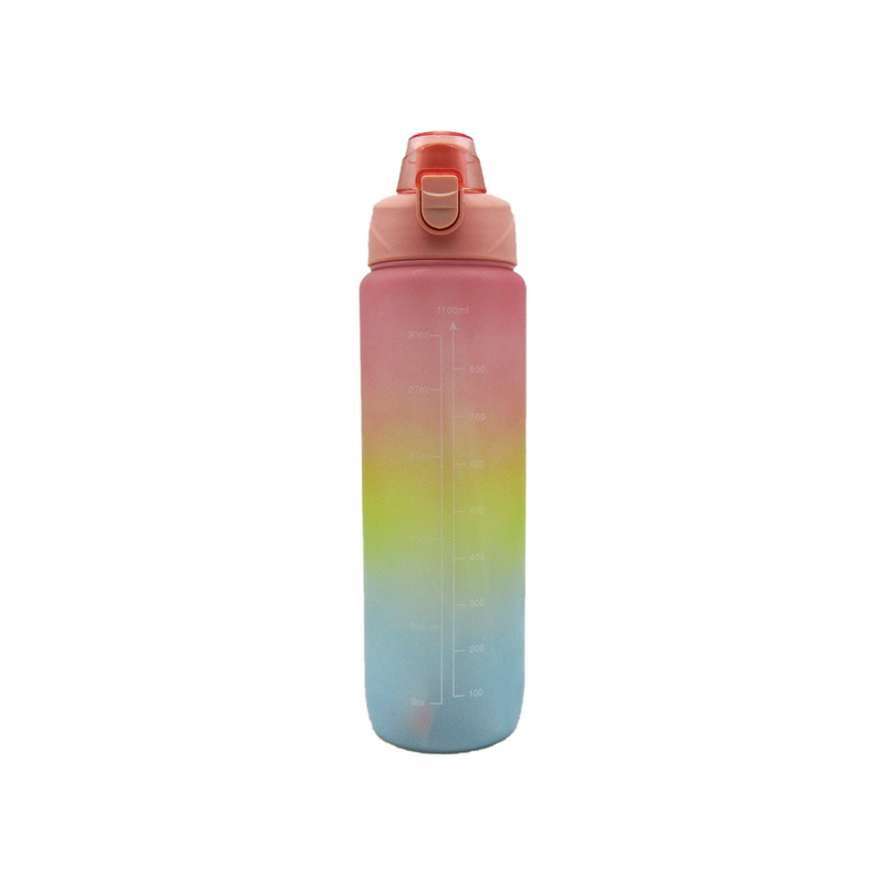 Coloring Water Plastic Bottle With Straw 1L - Random Color