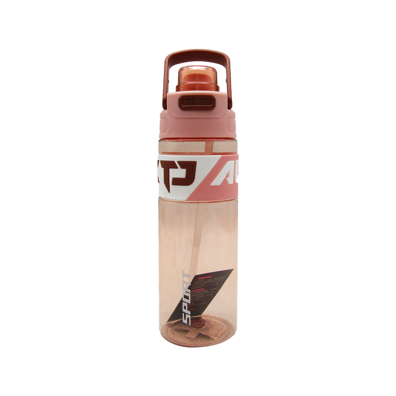 Sport Motivational Water Plastic Bottle With Straw 850ML - Random Color