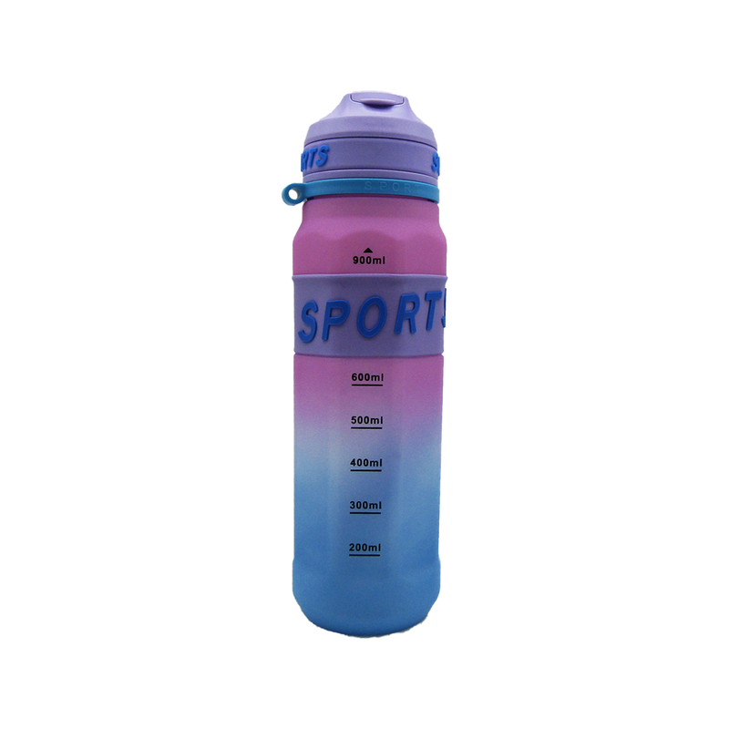 Sport Motivational Water Plastic Bottle With Straw 1L - Random Color