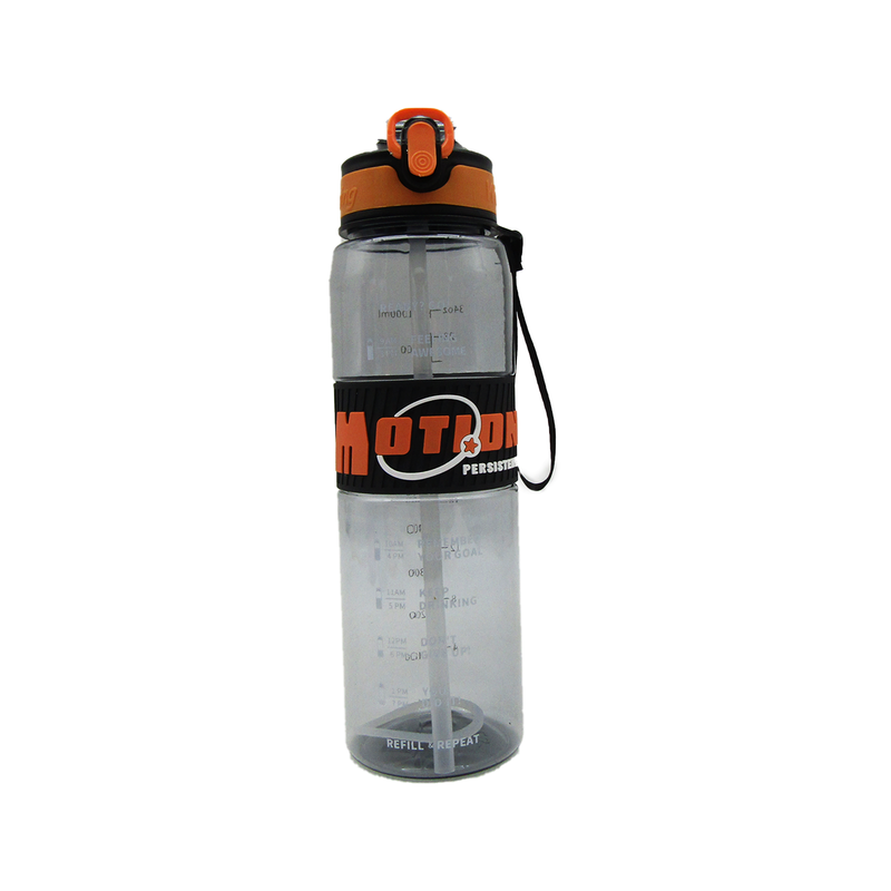 Motion Water Plastic Bottle With Straw 1L - Random Color