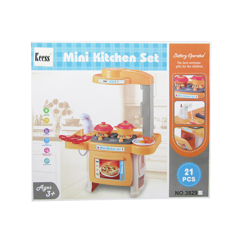 Mini Little Kitchen With Sound And Light - 21 Pcs