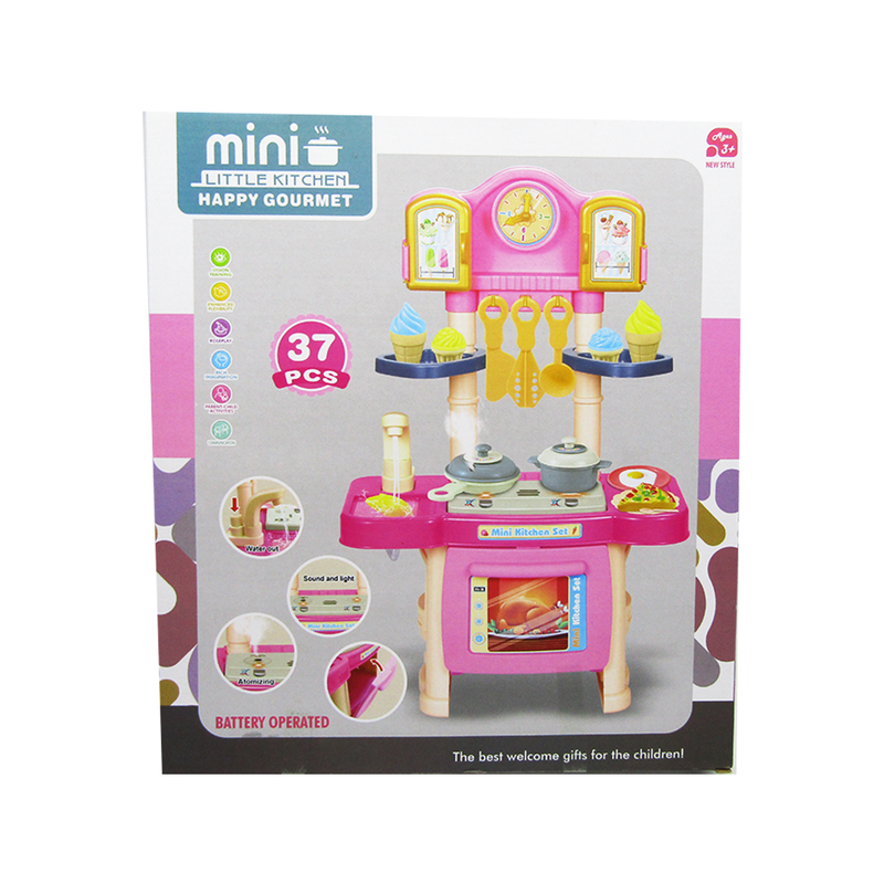 Mini Little Kitchen With Sound And Light - 37 Pcs